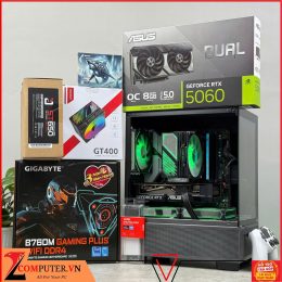 BỘ MÁY TÍNH B760M WIFI GIGABYTE/I5 12400F/16GB/SSD 512GB/VGA RTX 5060 8GB ASUS/NGUỒN 650W/TẢN NHIỆT KHÍ ĐÔI/CASE LED MIK AETHER - BH 7/2028